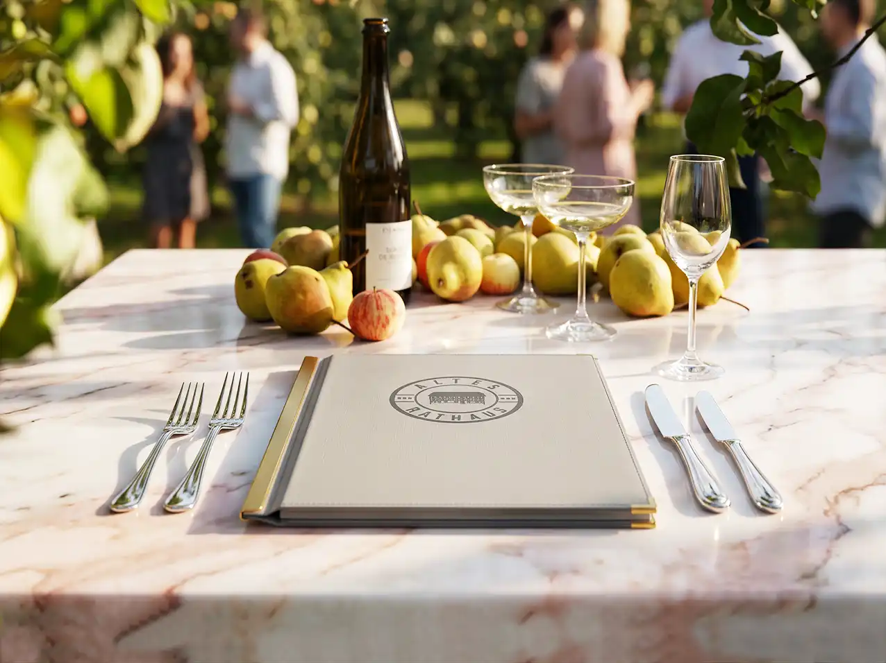Gastronomie-Speisekarte Juwel verstärkt in Grau, Format A4 hoch – Speisekarten Bilder