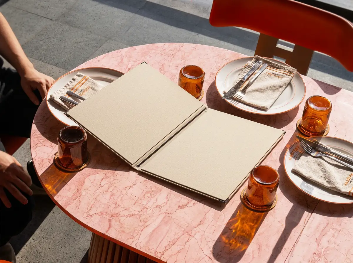 Gastronomie-Speisekarte Kordesso in Beige, Format A4 hoch – Speisekarten Bilder