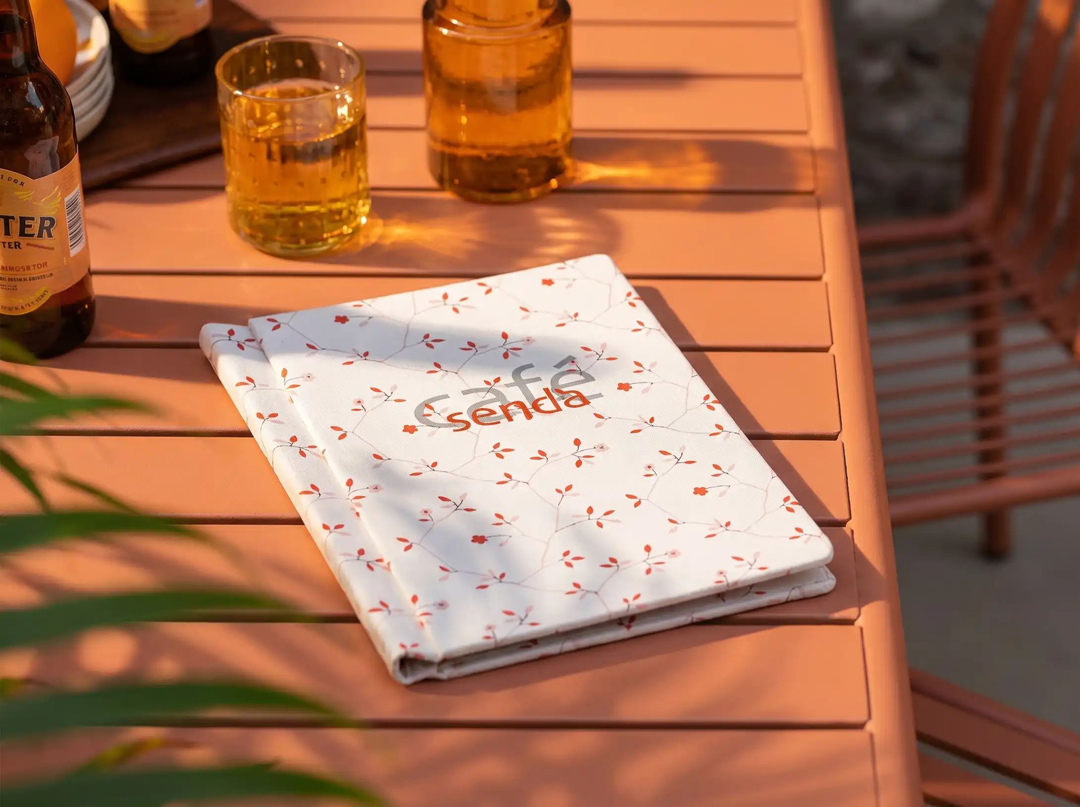 Speisekarten Bilder: Quickin als Speisekarte im Format A5 hoch, Farbe Orange